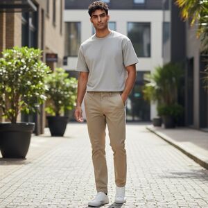 Adriano Goldschmied Chino Pants Men 33x33” Beige Straight Leg Preppy $168